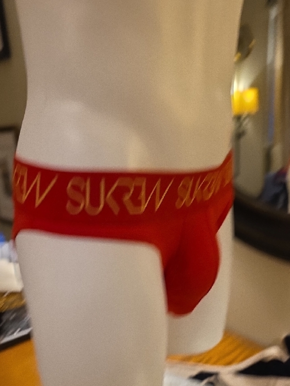 Red Men's Briefs with Gold Logo Waistband by - Picture 7 of 11